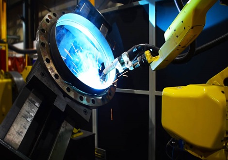 AVK Hyde automated welding machine used in the product of fittings for water and gas networks