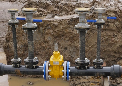AVK Donkin ball valves and PUR gate valve installation