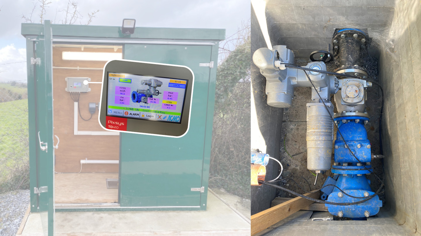 Lahard Reservoir AVK Smart Water Kiosk needle valve actuator and PMD controller
