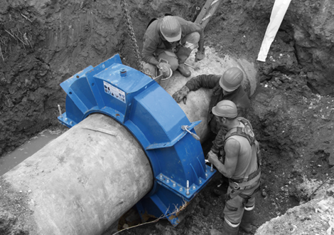 AVK UK Encapsulation collar installation offering solutions for AMP8
