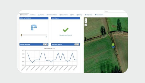 Data from the smart air valve showing pressure within the air valve